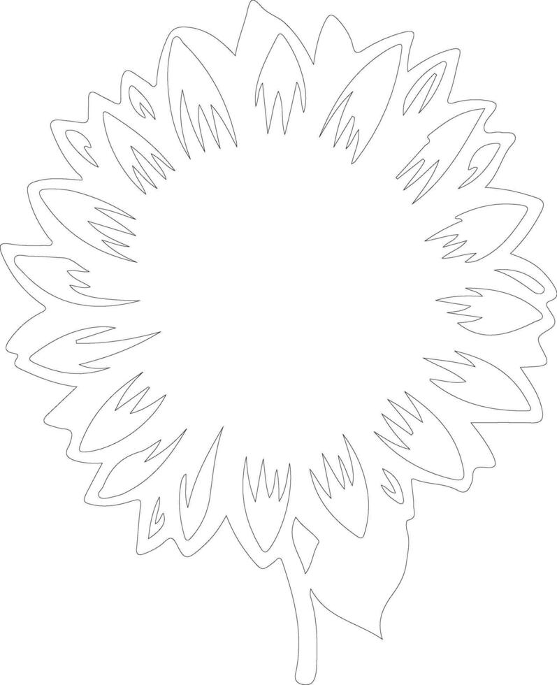 AI generated sunflower  outline silhouette vector