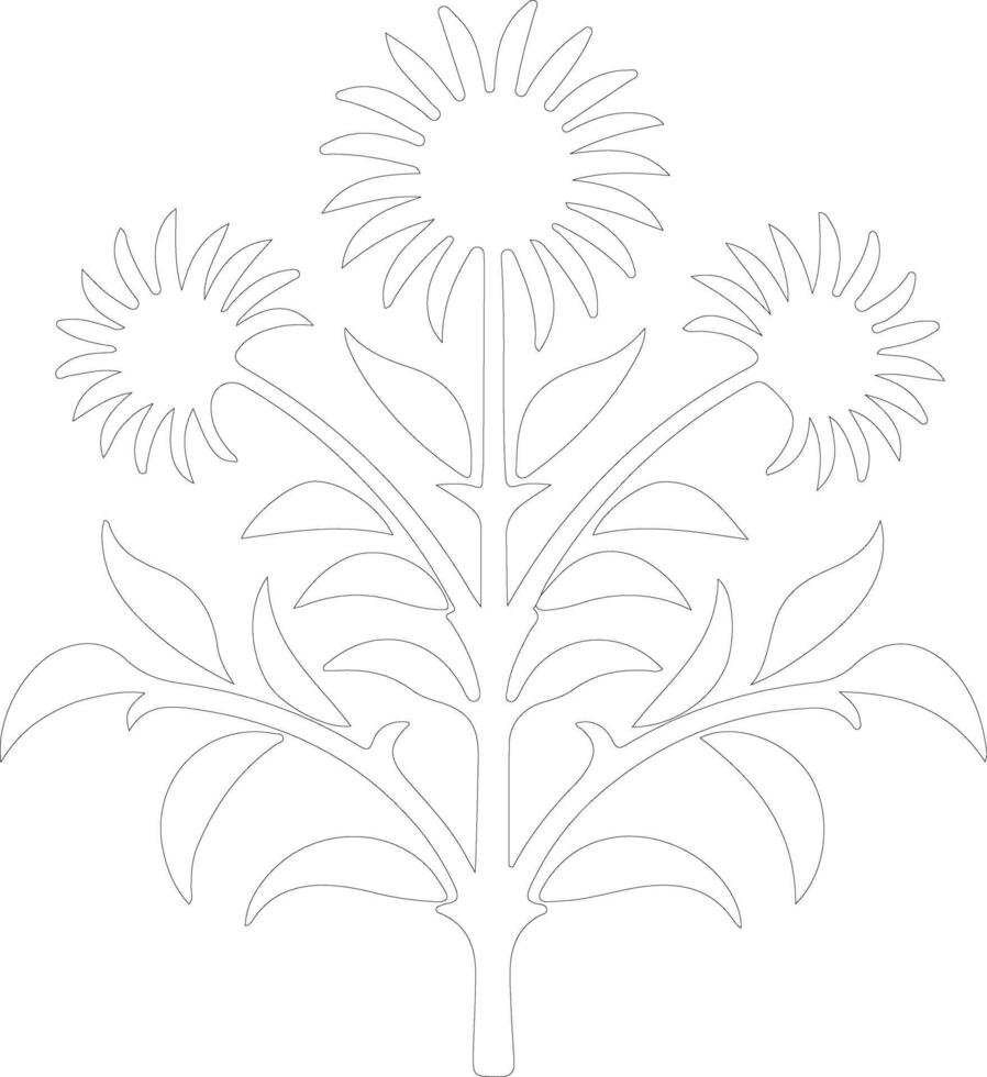 AI generated thistle  outline silhouette vector