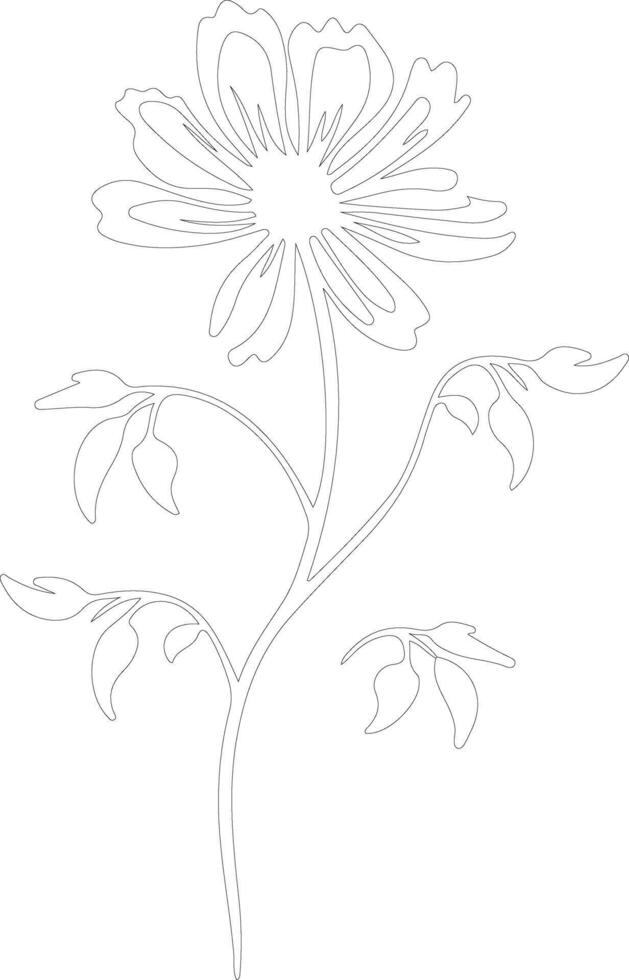 AI generated tickseed  outline silhouette vector