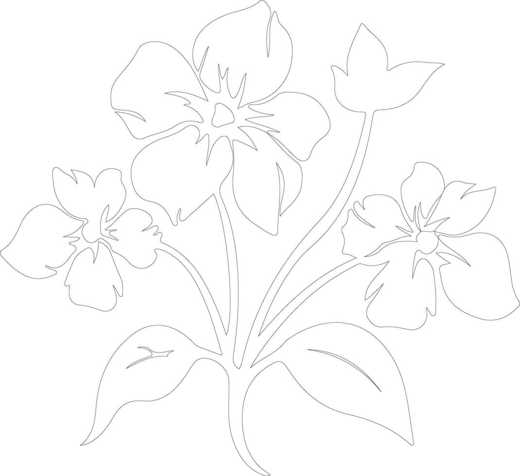AI generated trillium  outline silhouette vector