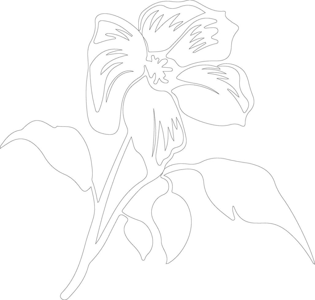 AI generated trillium  outline silhouette vector