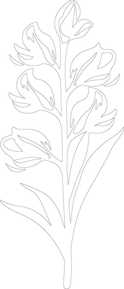 AI generated yucca flower  outline silhouette vector