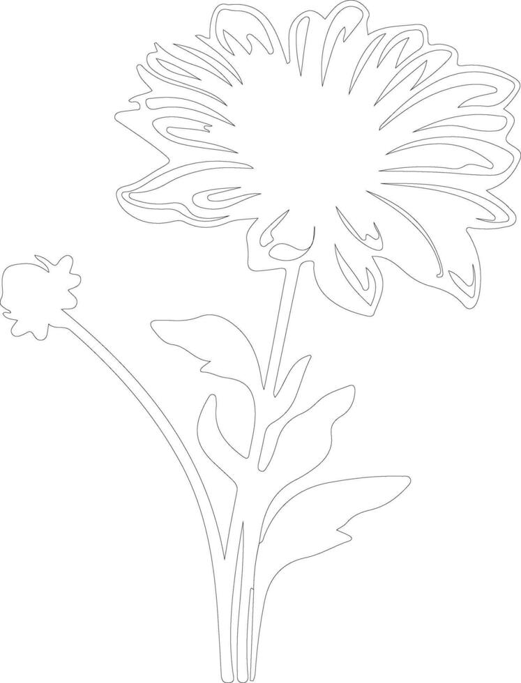 AI generated aster  outline silhouette vector