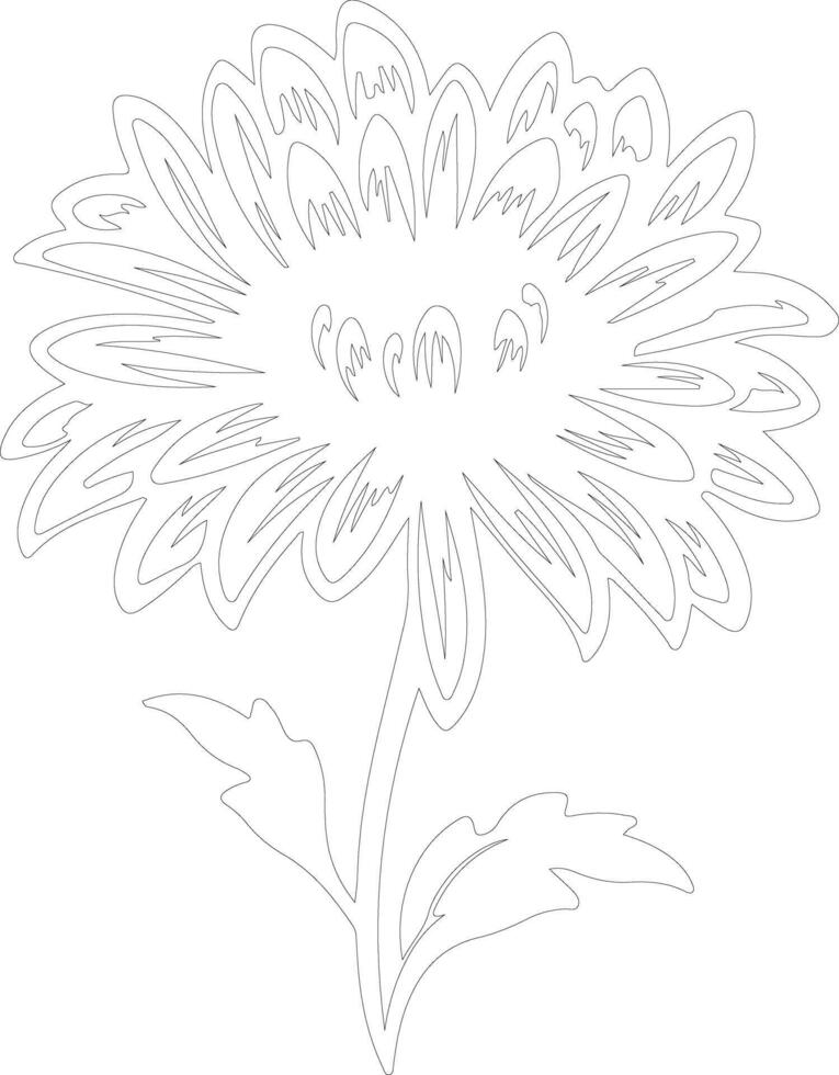 AI generated aster  outline silhouette vector