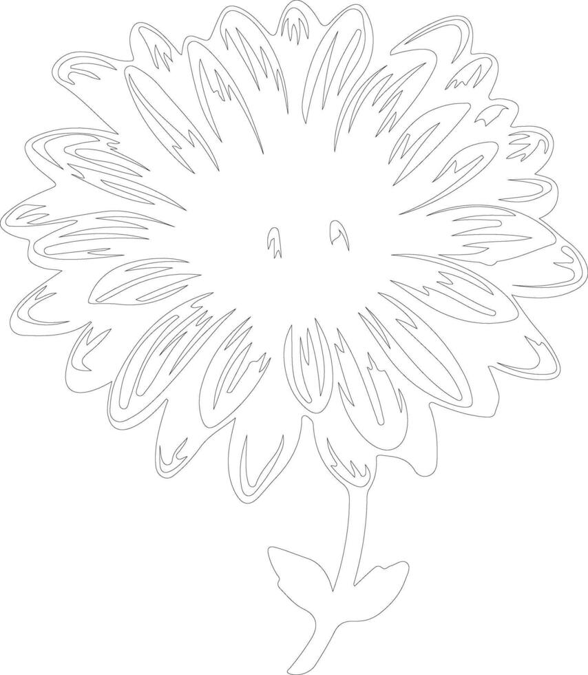 AI generated aster outline silhouette vector