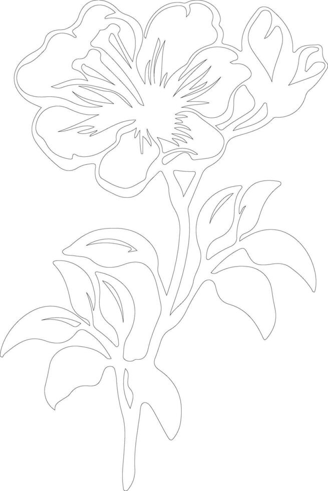 AI generated azalea outline silhouette vector