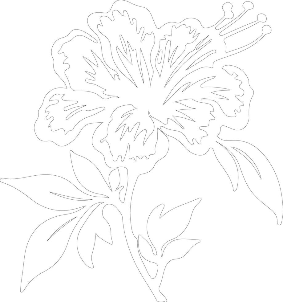 AI generated azalea  outline silhouette vector