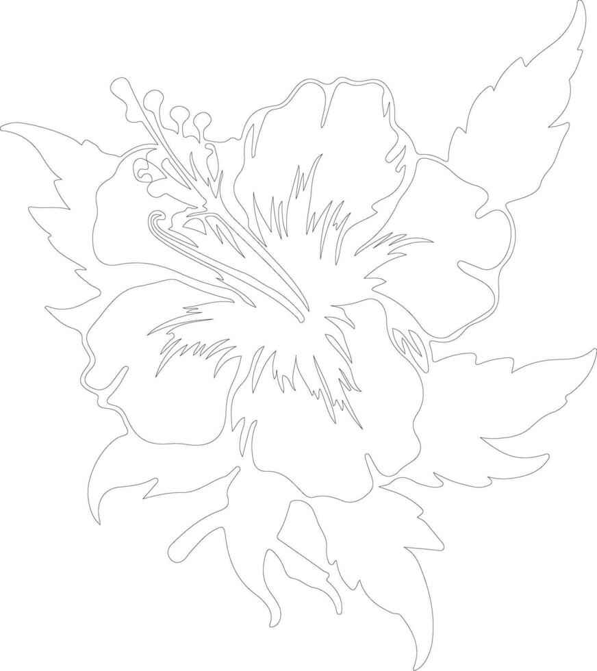 AI generated azalea  outline silhouette vector