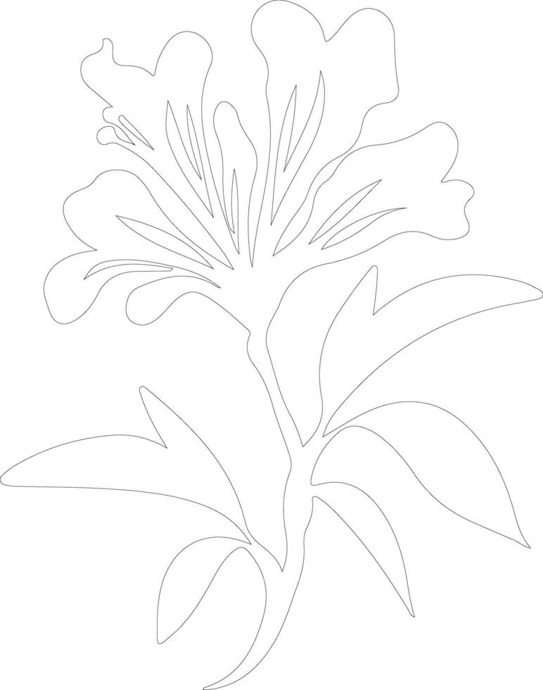 AI generated azalea  outline silhouette vector