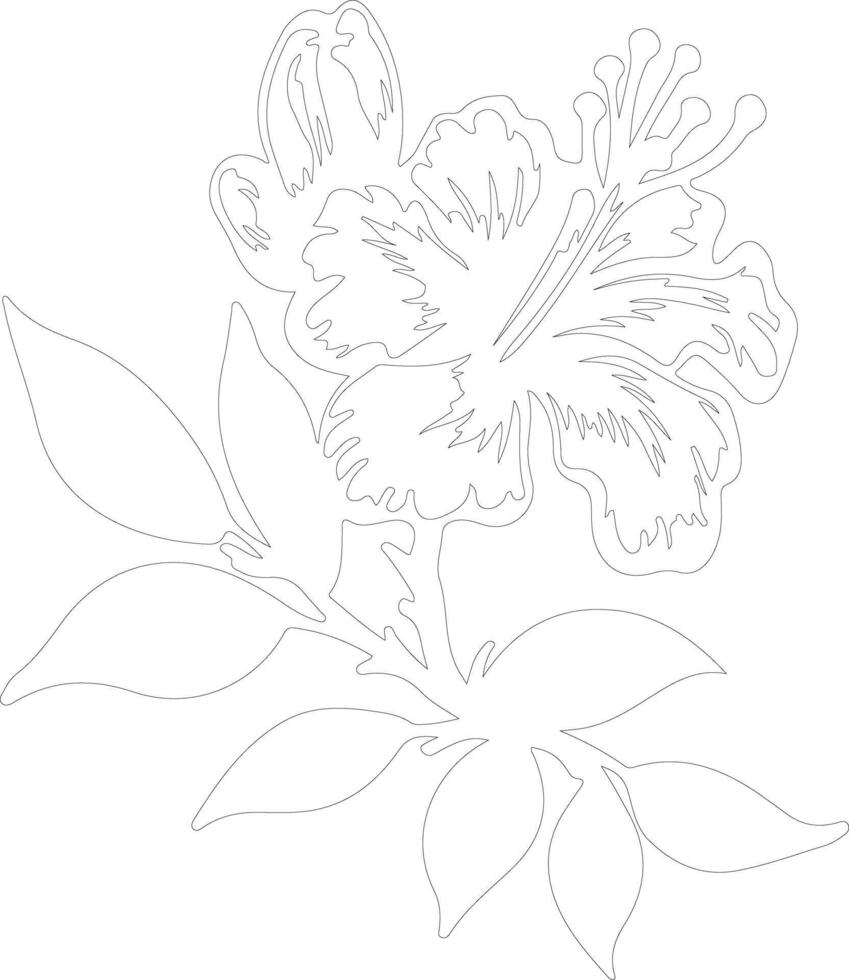 AI generated azalea  outline silhouette vector