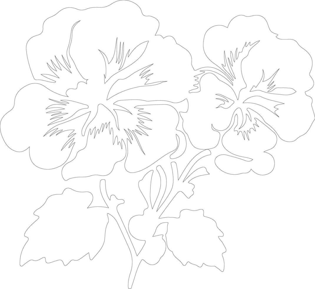 AI generated begonia  outline silhouette vector