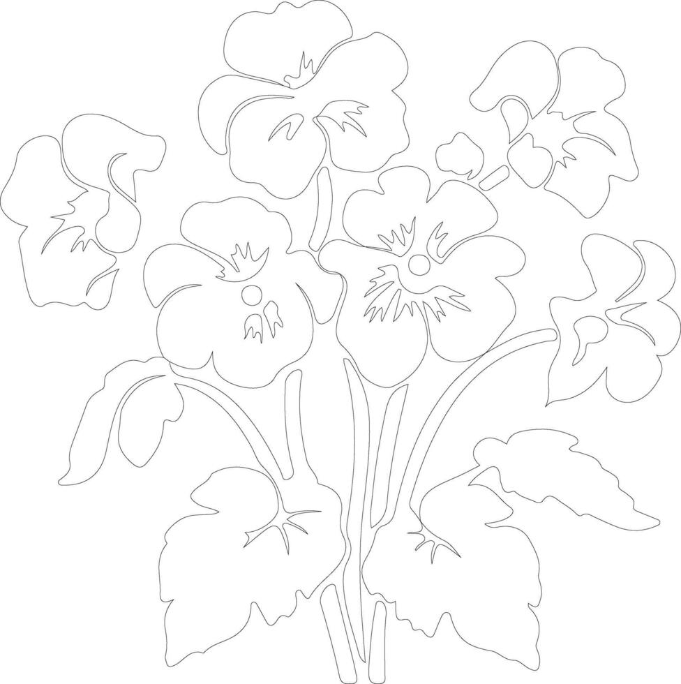 AI generated begonia  outline silhouette vector