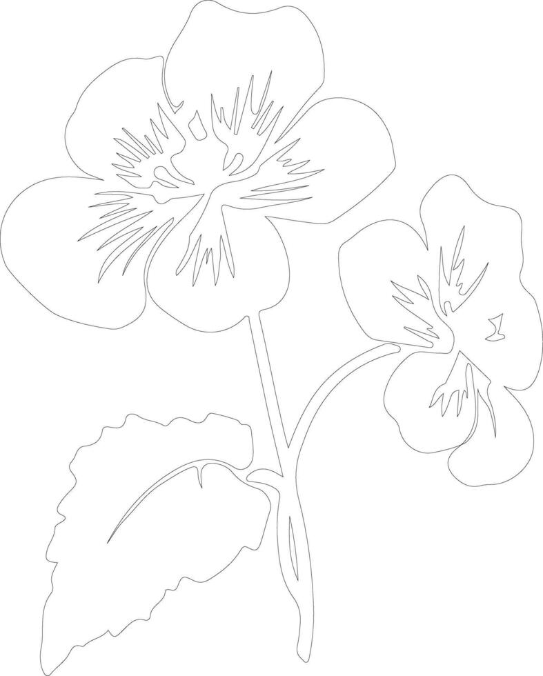 AI generated begonia  outline silhouette vector
