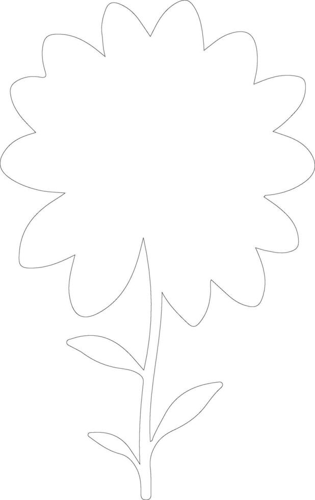 AI generated black-eyed Susan  outline silhouette vector