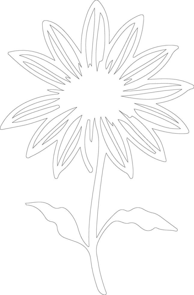 AI generated black-eyed Susan  outline silhouette vector