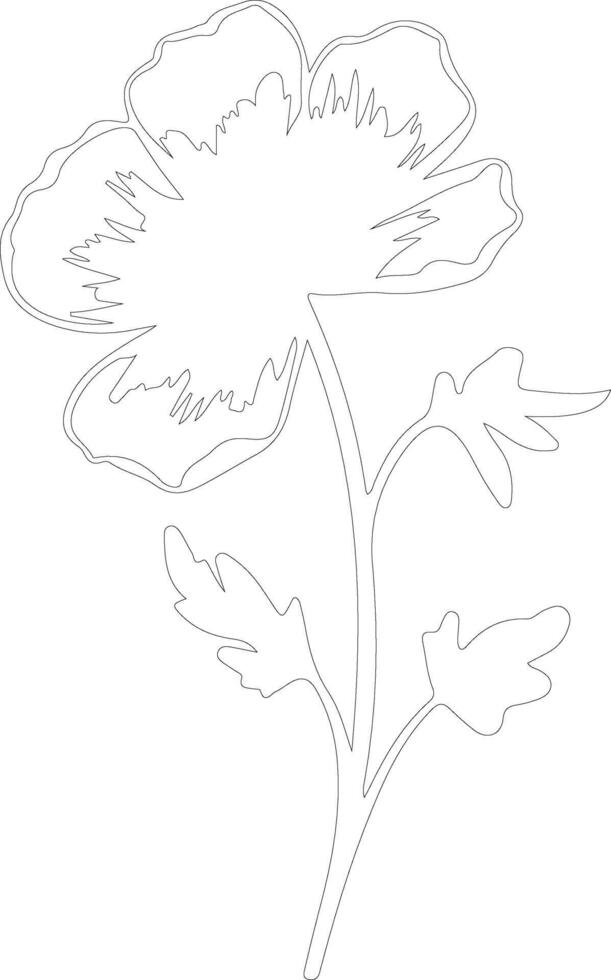 AI generated buttercup  outline silhouette vector