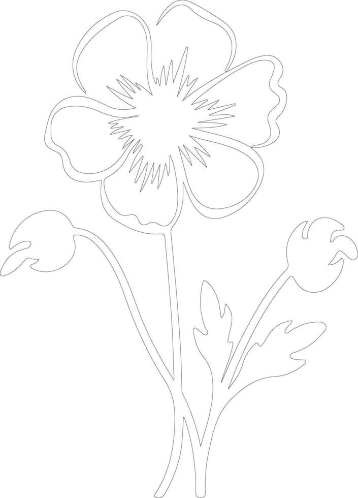 AI generated buttercup  outline silhouette vector