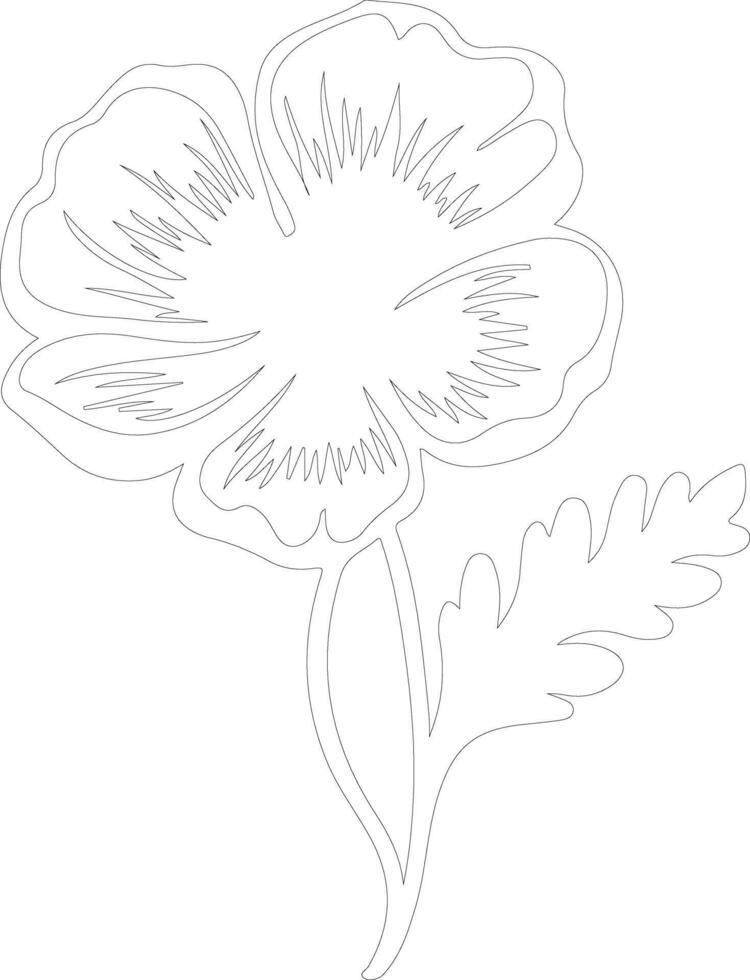 AI generated buttercup  outline silhouette vector