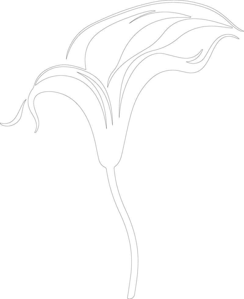 AI generated calla lily outline silhouette vector