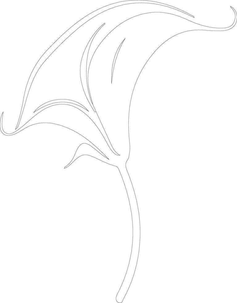 AI generated calla lily  outline silhouette vector