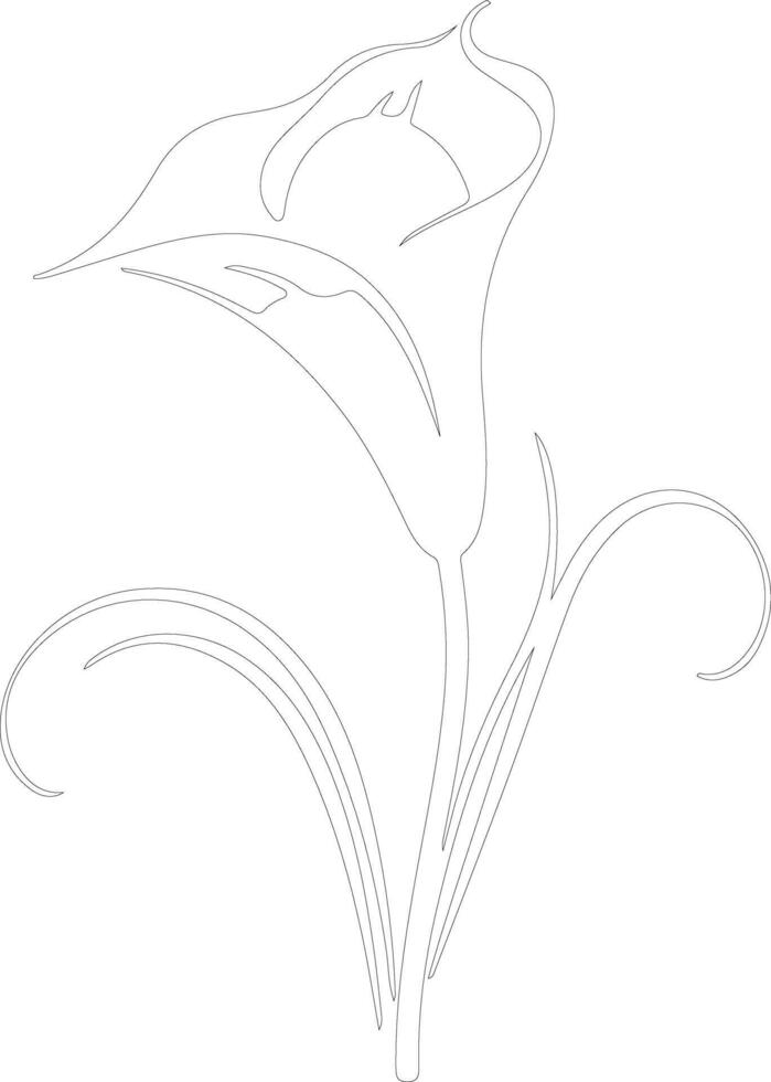 ai generado calla lirio contorno silueta vector