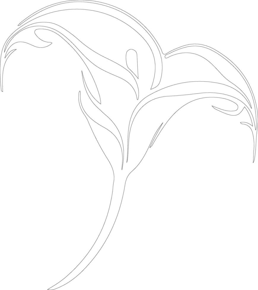 AI generated calla lily  outline silhouette vector