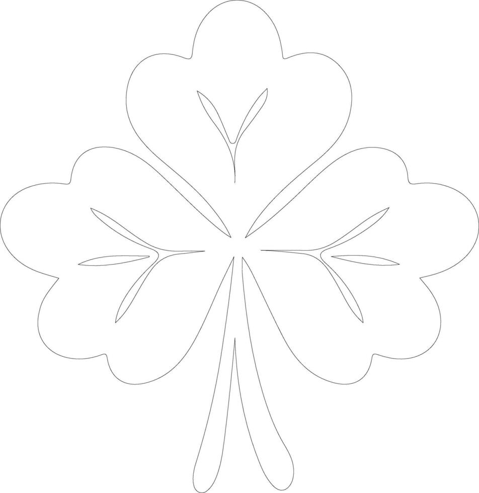 AI generated clover  outline silhouette vector