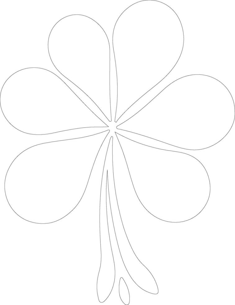 AI generated clover  outline silhouette vector