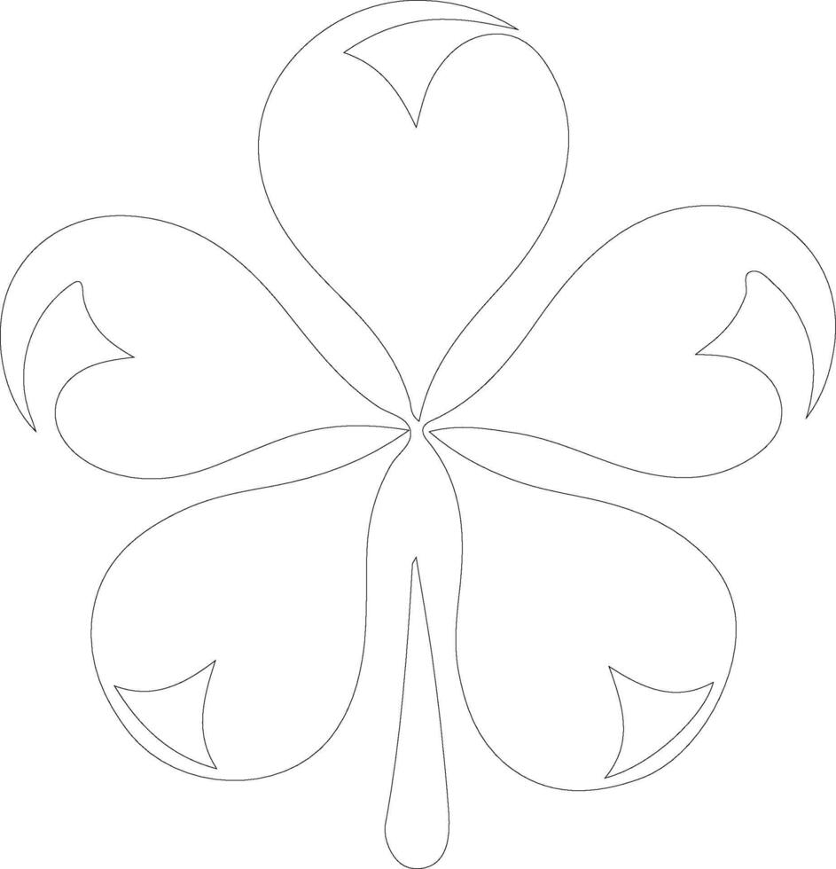 AI generated clover  outline silhouette vector