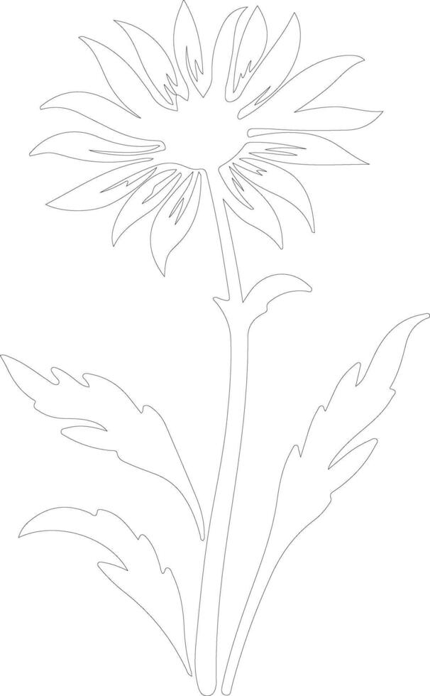 AI generated cornflower  outline silhouette vector