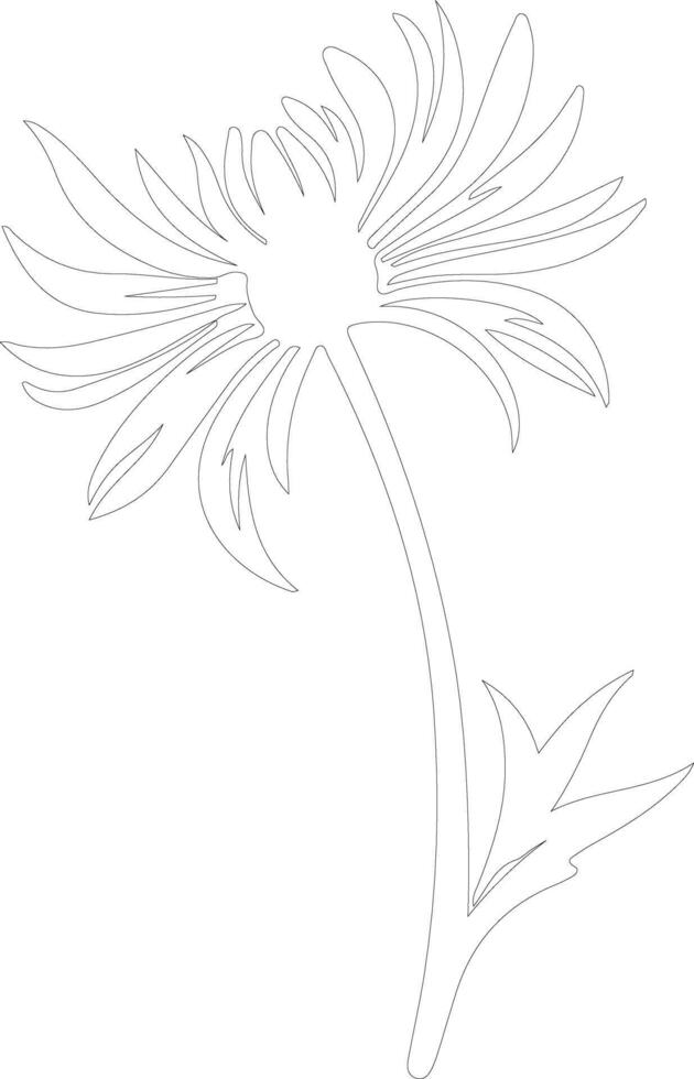 AI generated cornflower  outline silhouette vector