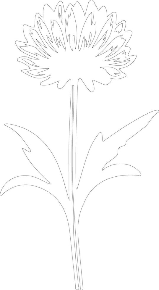 AI generated cornflower  outline silhouette vector