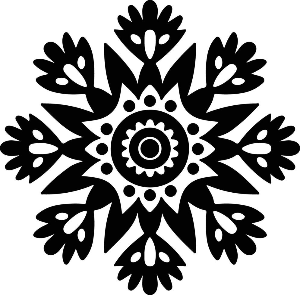 AI generated Indian blanket  black silhouette vector