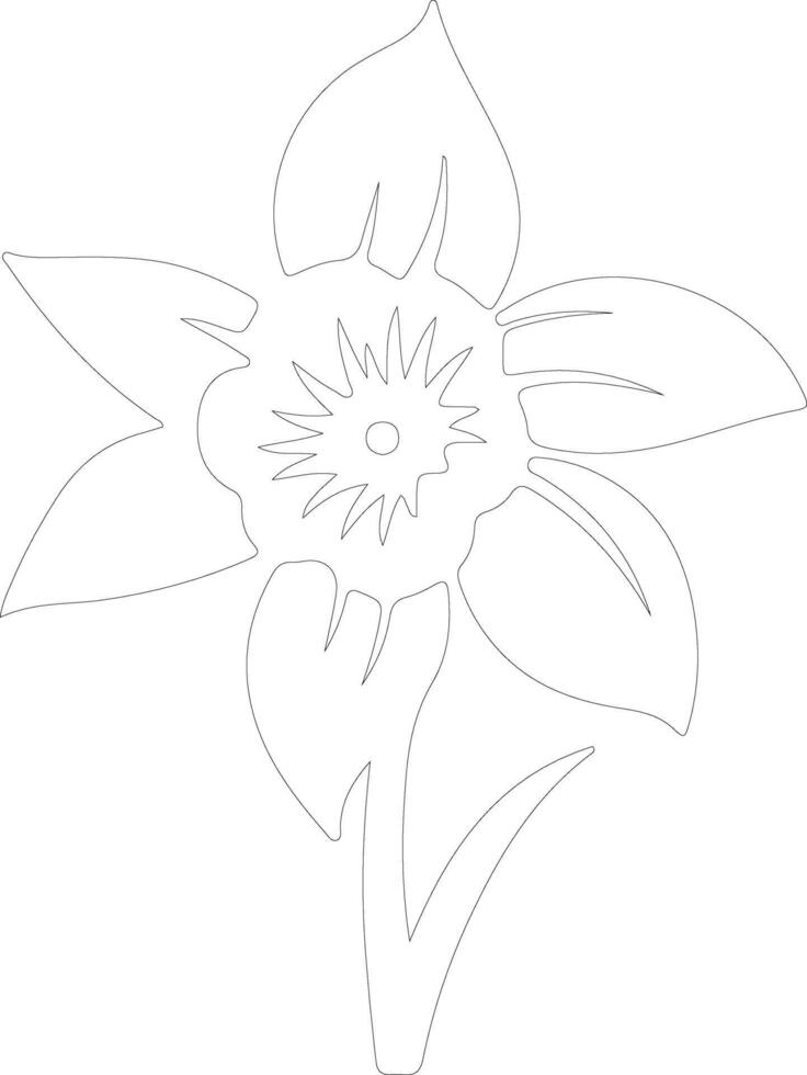 AI generated daffodil  outline silhouette vector