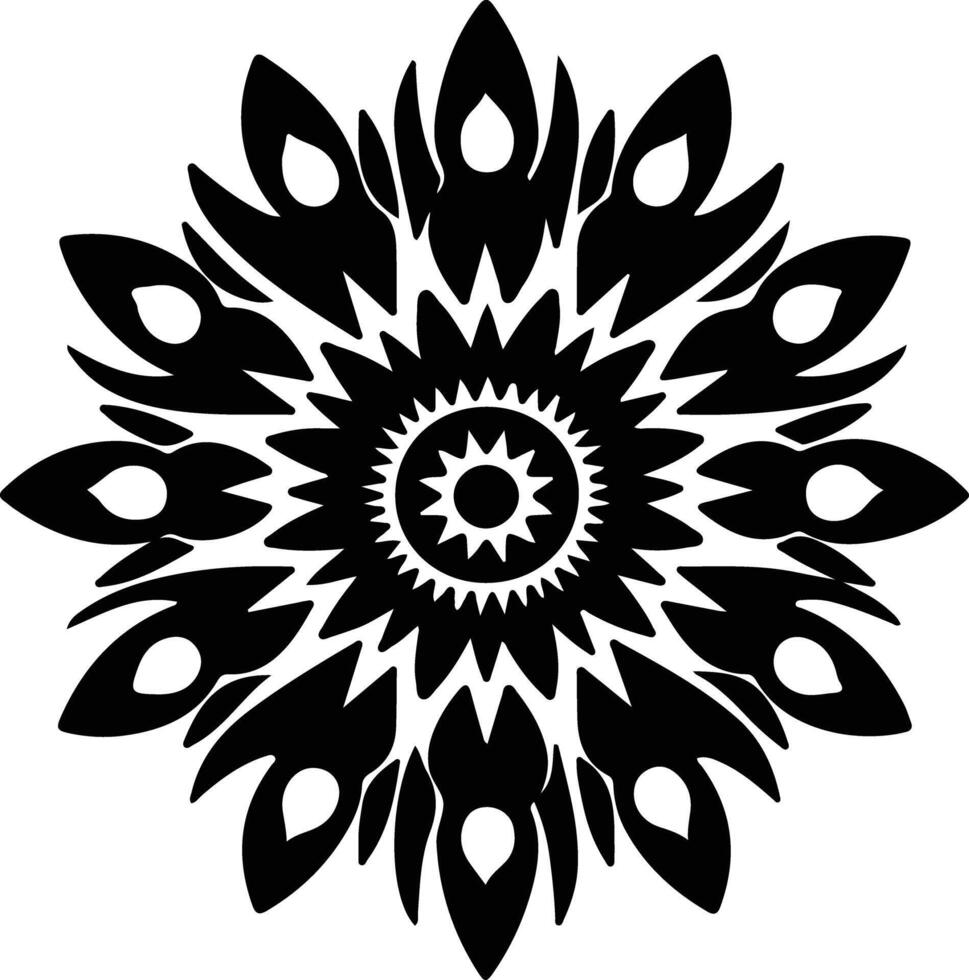 AI generated Indian blanket  black silhouette vector