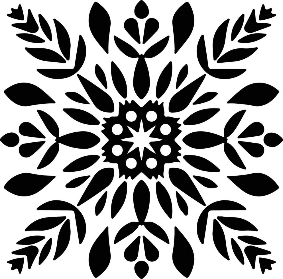 AI generated Indian blanket  black silhouette vector