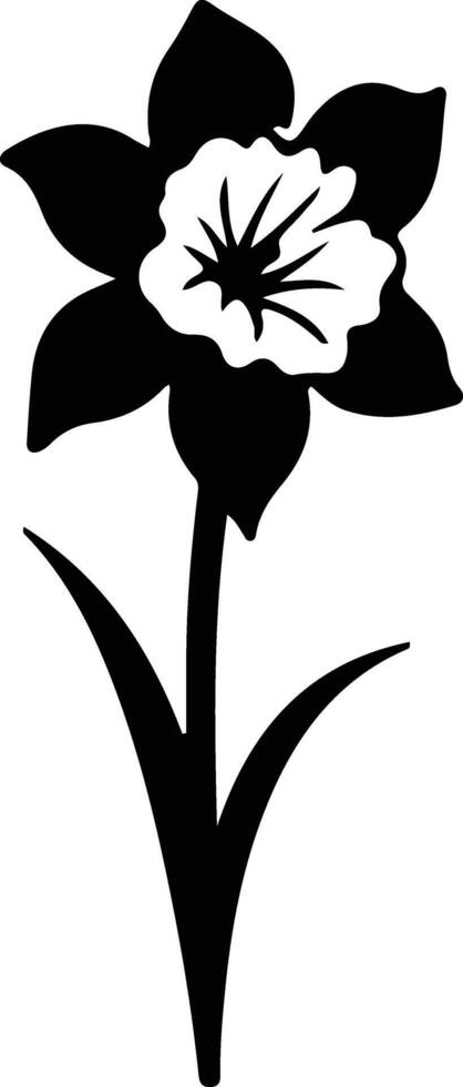 AI generated daffodil  black silhouette vector