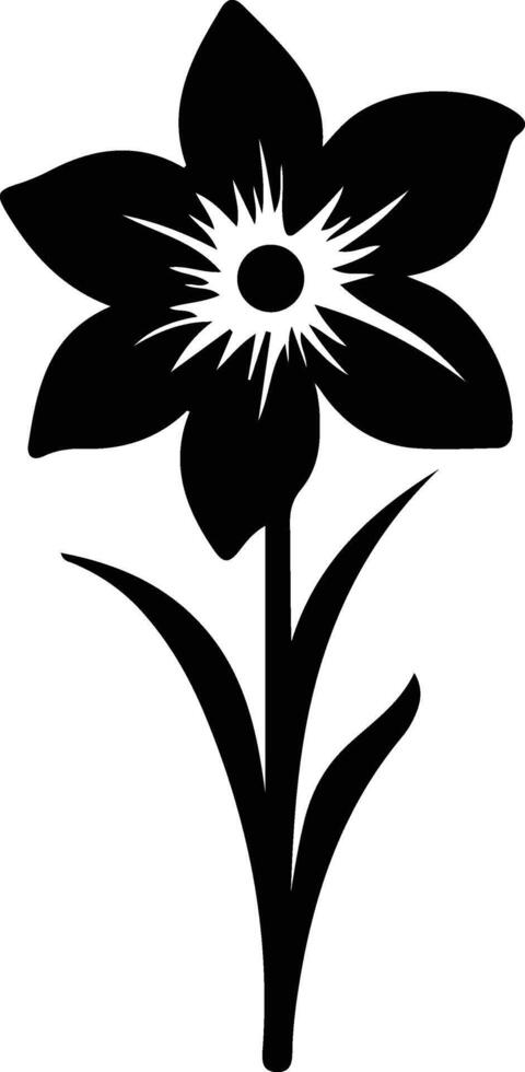 AI generated daffodil  black silhouette vector