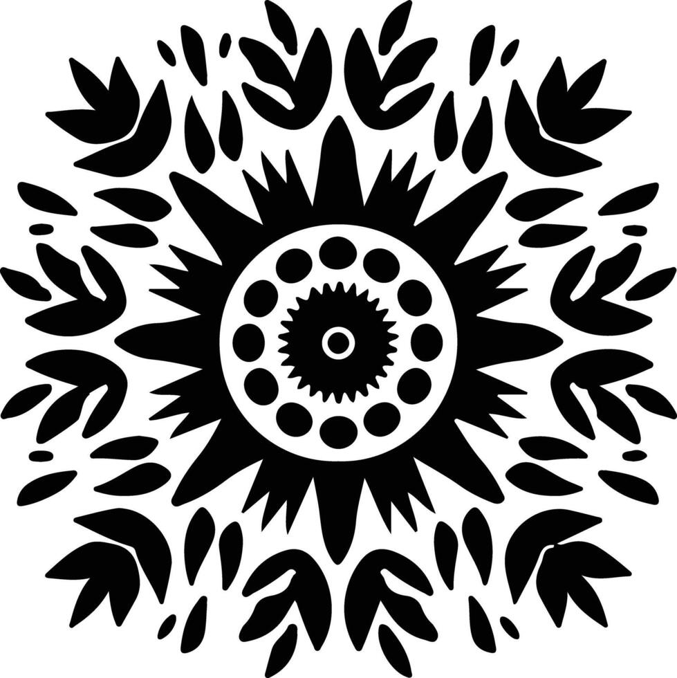 AI generated Indian blanket  black silhouette vector