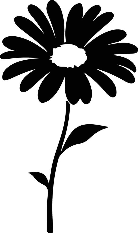 AI generated daisy  black silhouette vector