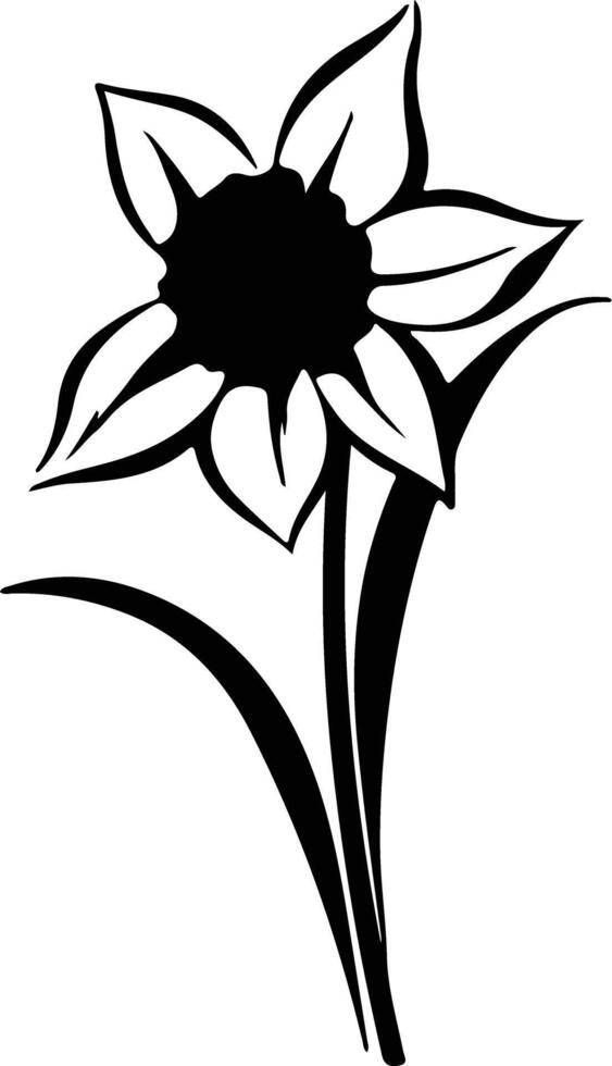 AI generated daffodil  black silhouette vector
