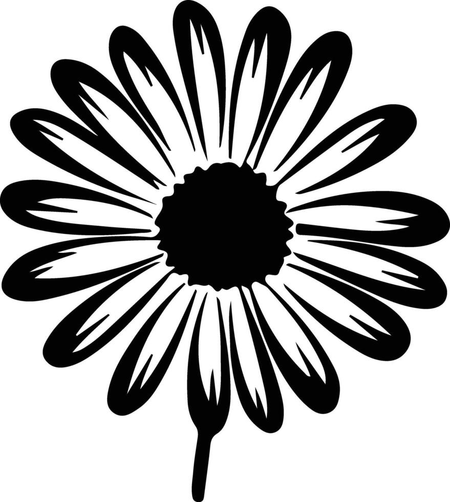 AI generated daisy  black silhouette vector