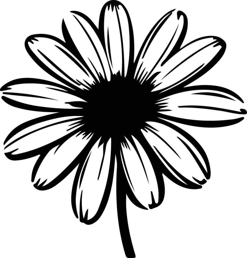 AI generated daisy  black silhouette vector