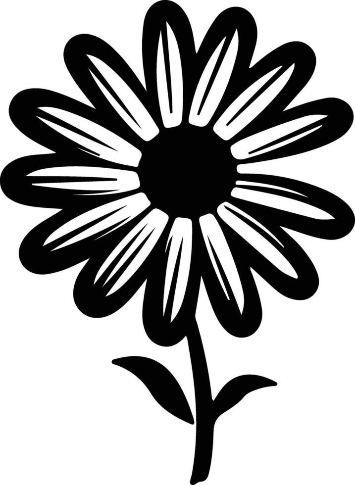 AI generated daisy  black silhouette vector