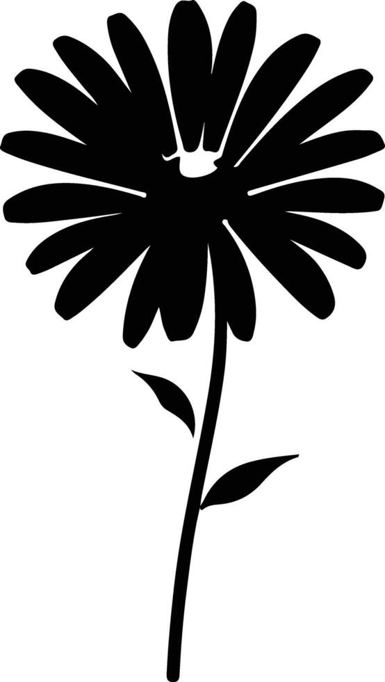 AI generated daisy  black silhouette vector