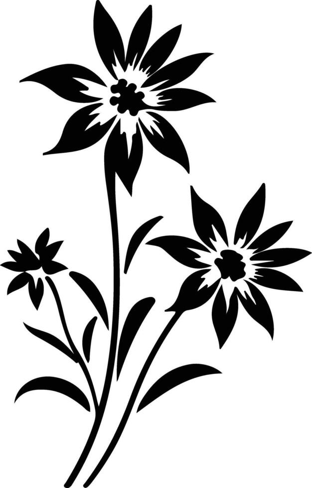 ai generado Edelweiss negro silueta vector