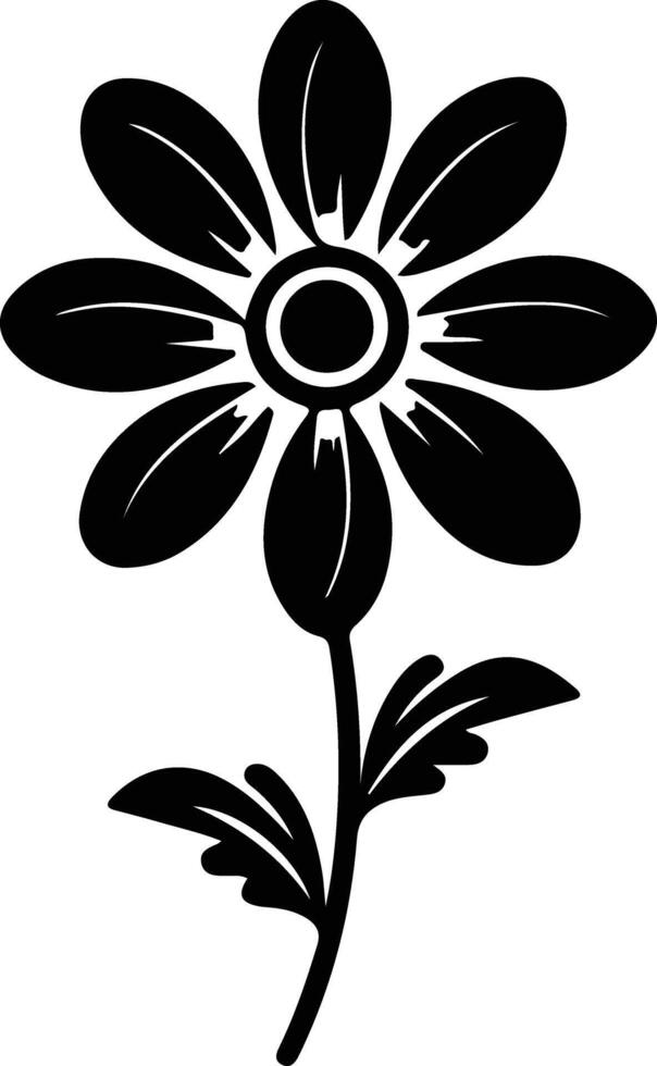 AI generated floret  black silhouette vector