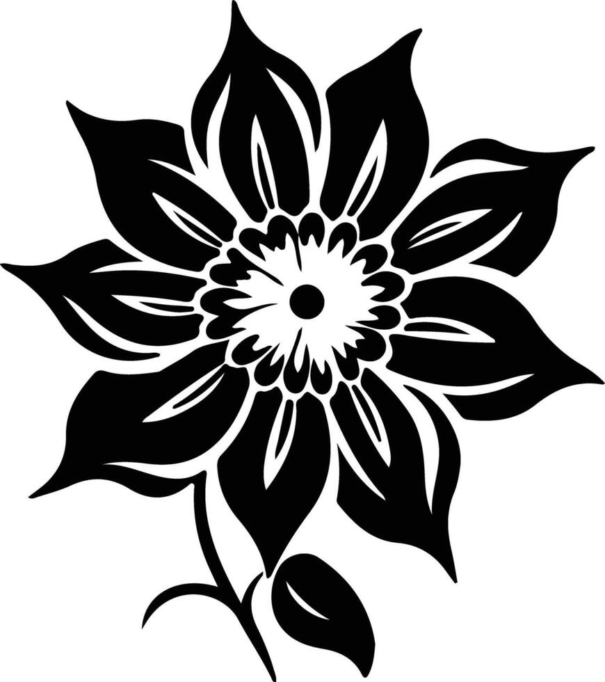AI generated flower  black silhouette vector