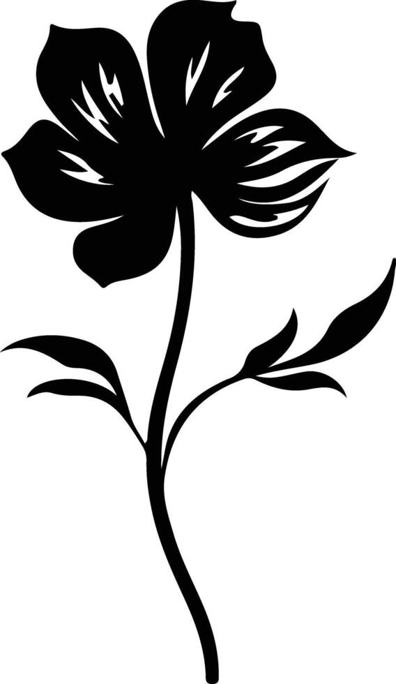 AI generated flower  black silhouette vector