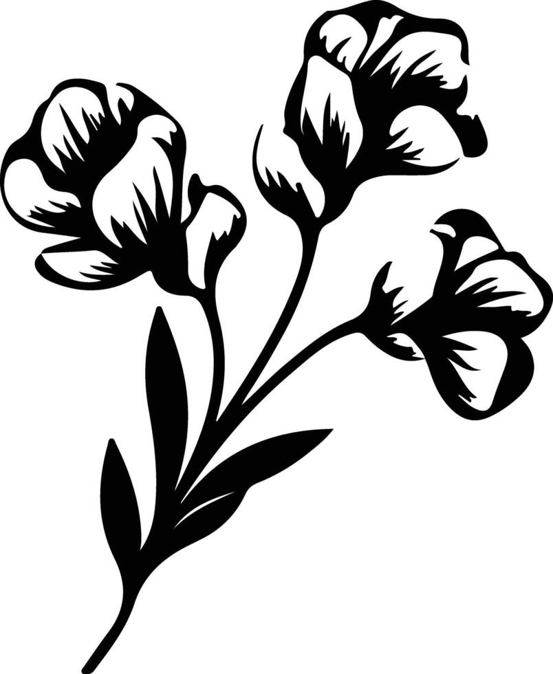 AI generated freesia  black silhouette vector